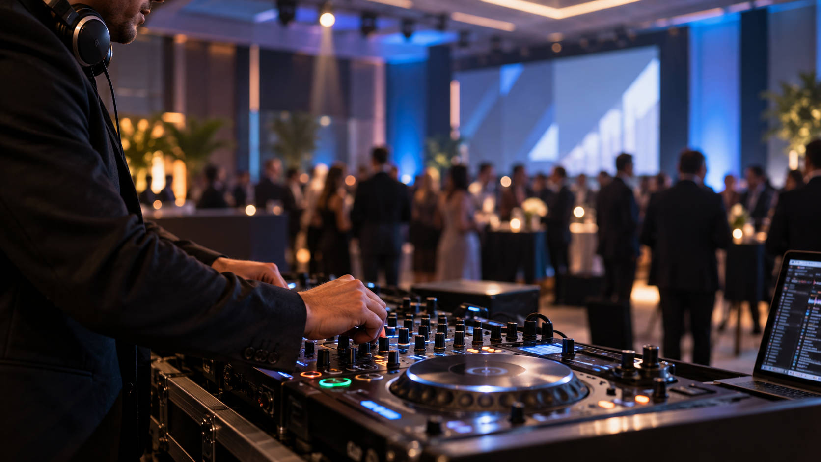 DJ profissional em evento corporativo
